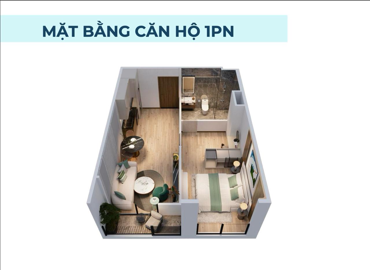 Mặt bằng căn hộ 1 phòng ngủ Sun Vũng Tàu