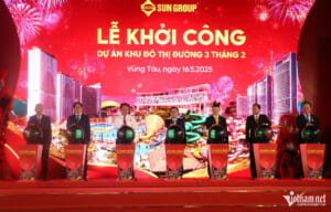 Toàn cảnh Lễ khởi công Dự án Blanca City Vũng Tàu của Sun Group ngày 16/5/2025.